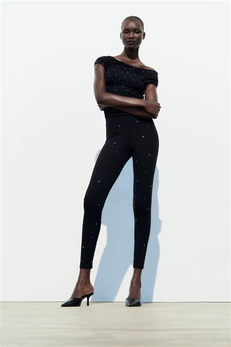 zara jeans brillantini nero